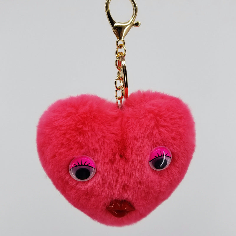 Wholesale Alloy Cute Love Fur Ball Key Chain